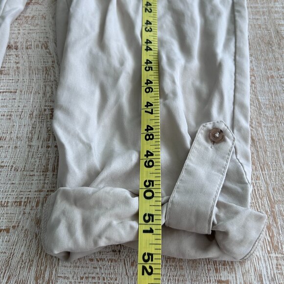 Banana Republic Light Tan UTILITY JUMPSUIT Roll-Tab Sleeves Size 4 - Picture 5 of 14